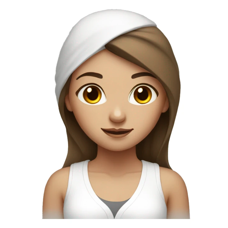 Yoga girl, brown hair, white clothes  sticker