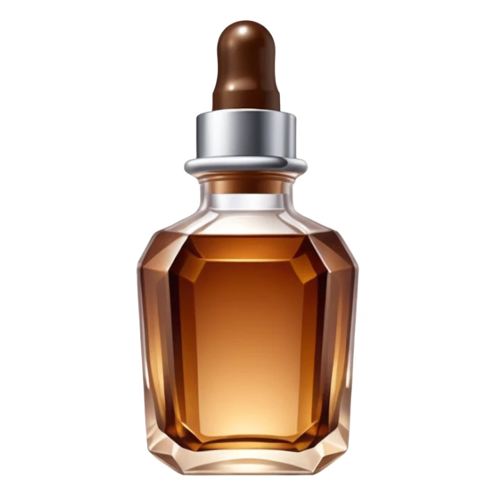 Organic cosmetic in a brown cristal bottle sticker