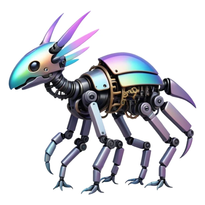 Mechanical complex iridescent aesthetic-scenery-Fakémon-creature sticker