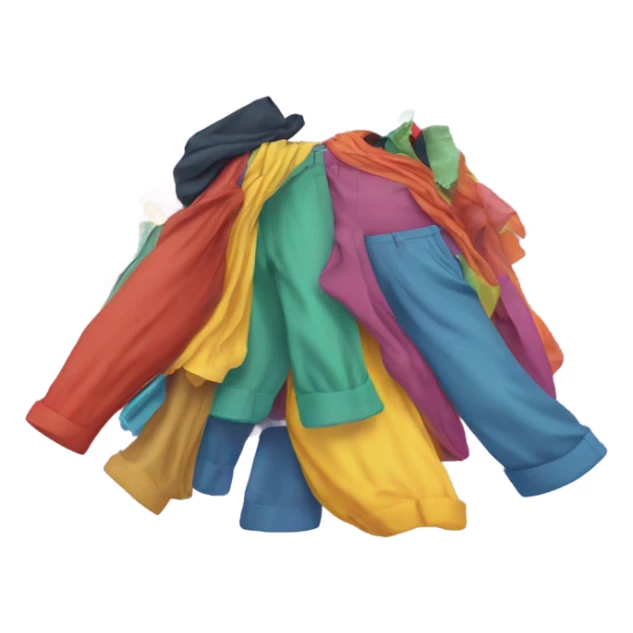 hand tossing outfit into pile sticker