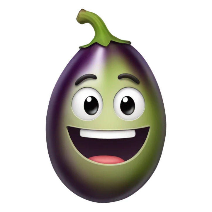 Egg plant with eyes and mouth  sticker