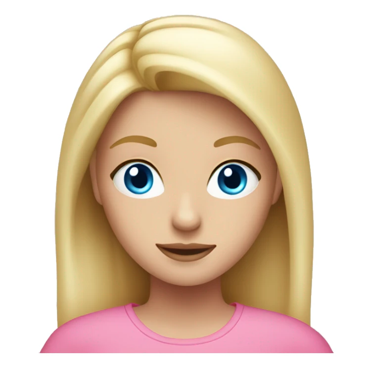 blonde girl with blue eyes in pink clothes sticker