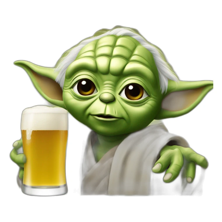 Yoda qui bois une bière sticker