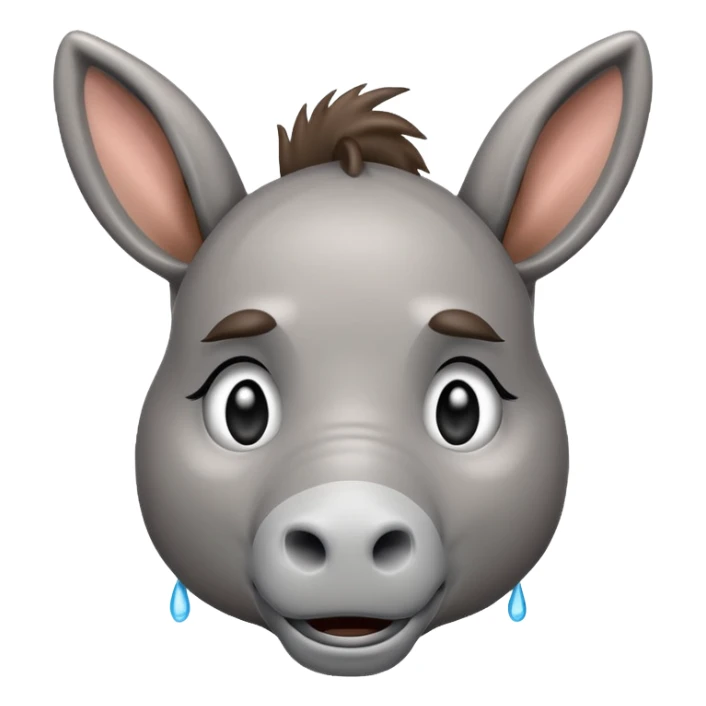 Emoji d'un âne qui pleure sticker