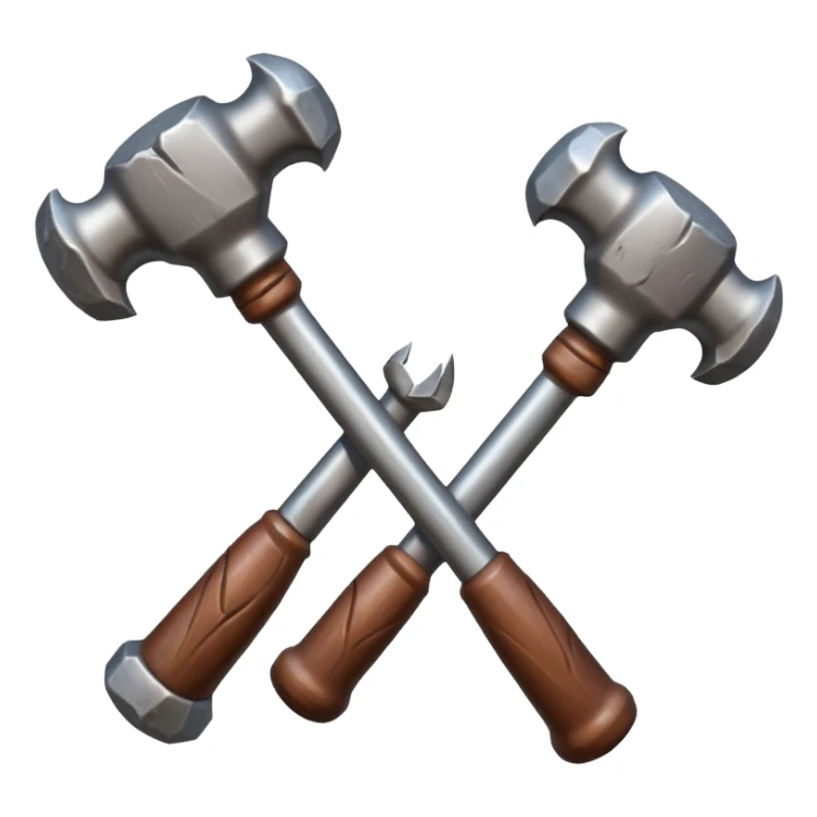 croisement de 2 marteaux (en mode duel, qui des deux va gagner) sticker