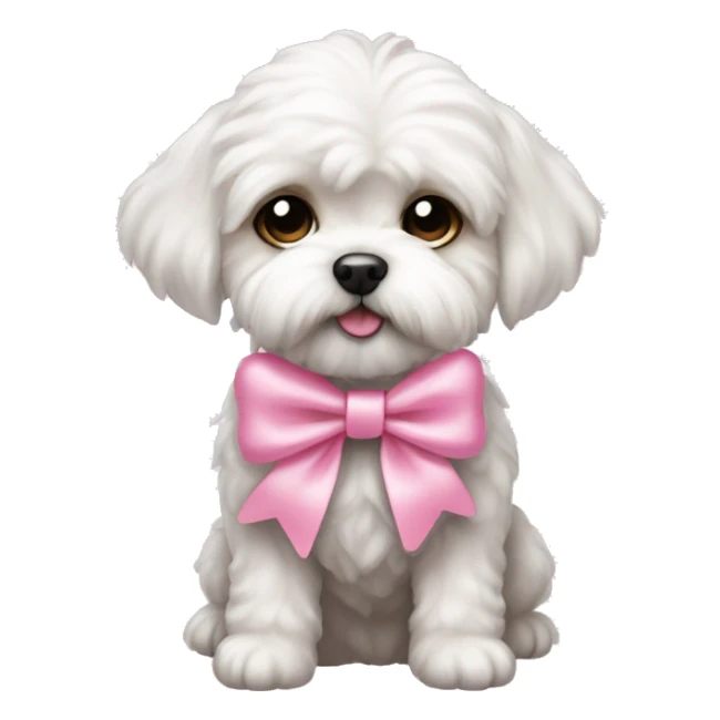 Schichon puppy pink bow sticker