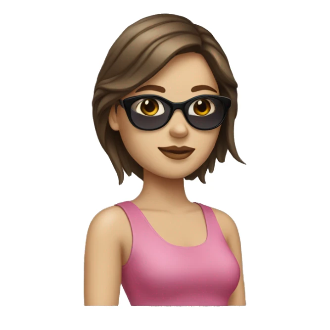 white girl with brunette hair wearing sunglasses  sticker