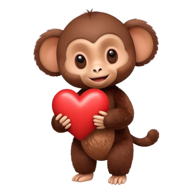 Cheburashka holding a heart in its hands sticker