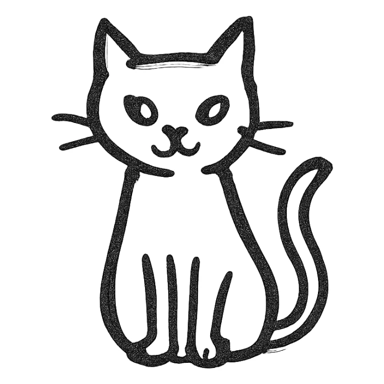black cat, minimalist style, transparent background sticker