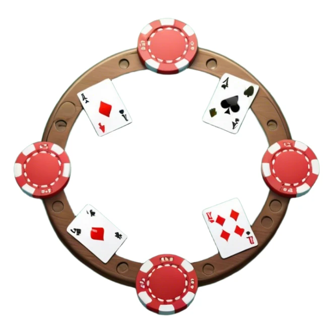 A photorealistic icon with playing cards and poker chips on a green felt table. Detailed design with realistic lighting and textures, focusing on the classic atmosphere of card games. Transparent background, symbolizing card games and strategy. sticker