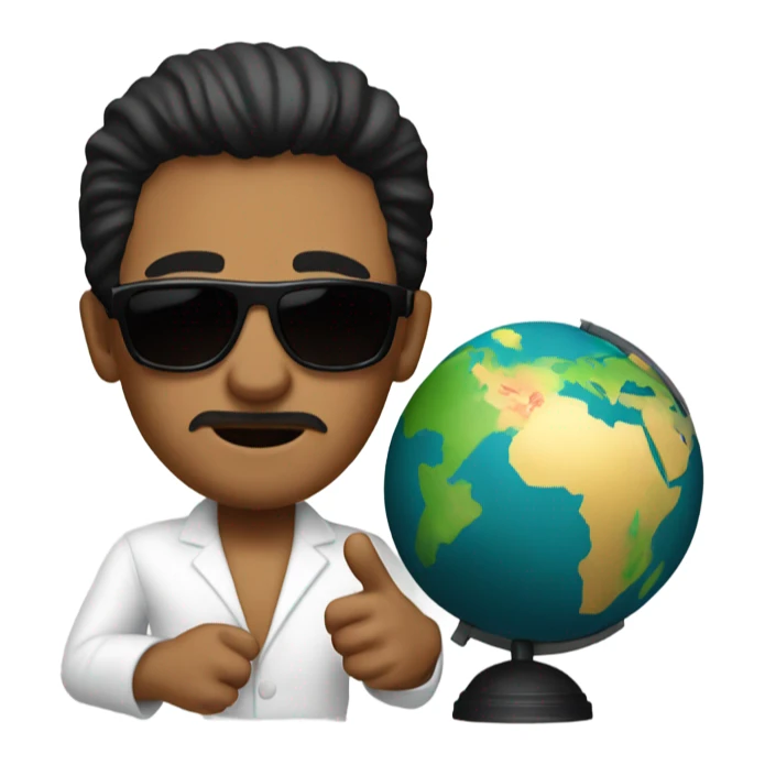 Tony Montana sunglasses the globe in his hand sticker