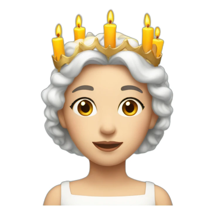 lucia with candles in her lucia crown sticker