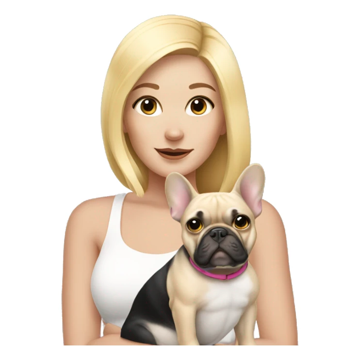 Blonde girl with french bulldog  sticker
