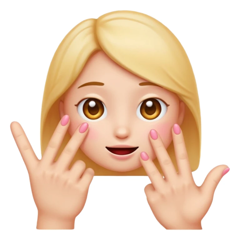 blushing emoji with its fingers touching, expressive face, cute and shy sticker