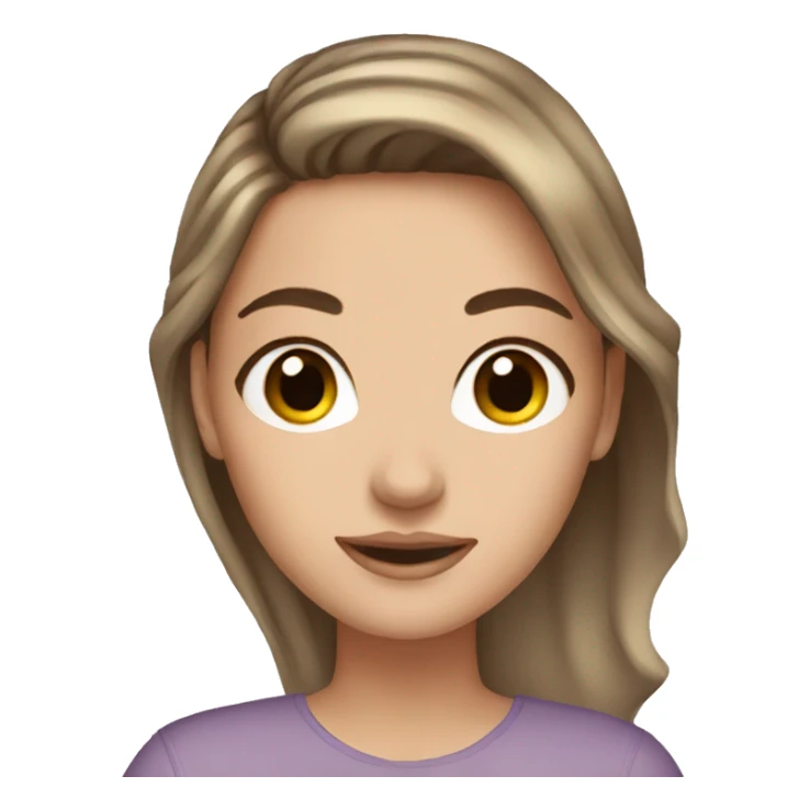 White girl brown hair skincare  sticker