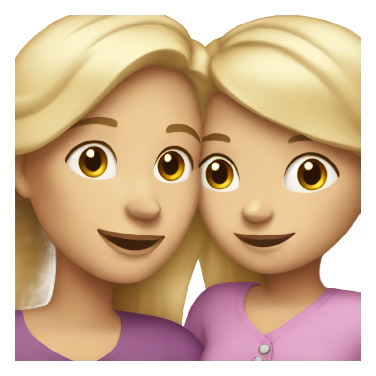 blonde mom and brunette daughter hugging  sticker