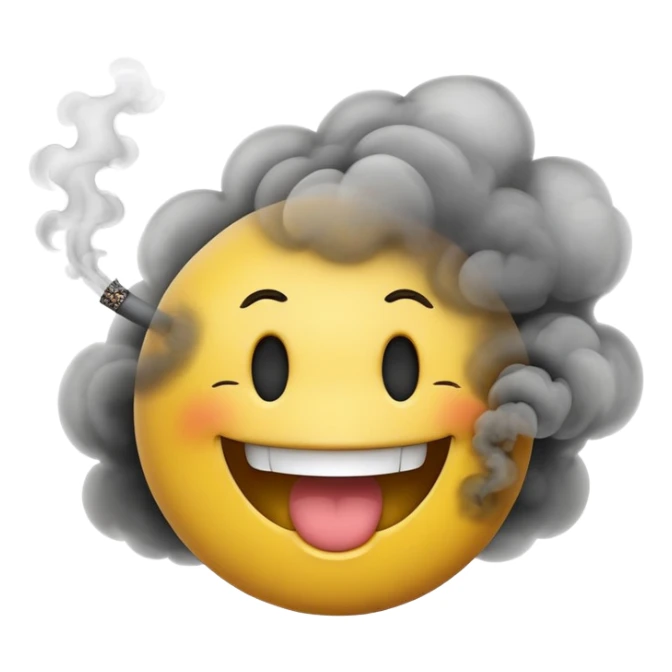 smiley with smoke out of mouth sticker