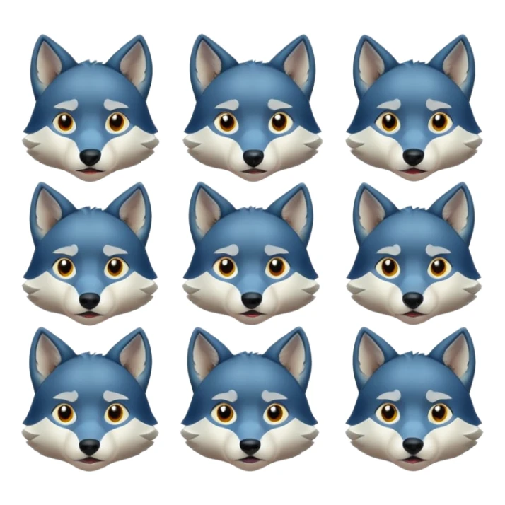 Anime Wolf facial expressions  sticker
