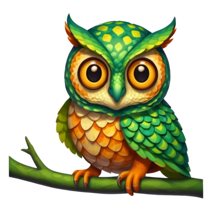 Fusion of owl and chameleon sticker