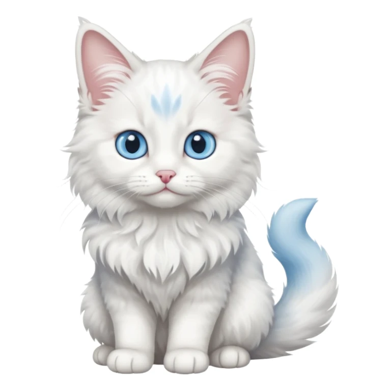 full body of baby Turkish Angora cat  sticker
