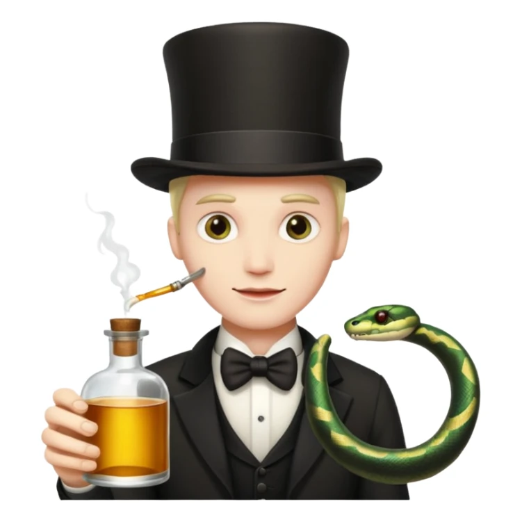 Man in top hat selling snake oil  sticker
