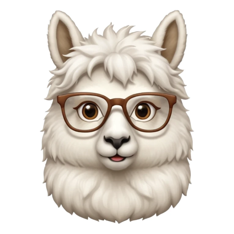 White Llama with prescription glasses sticker