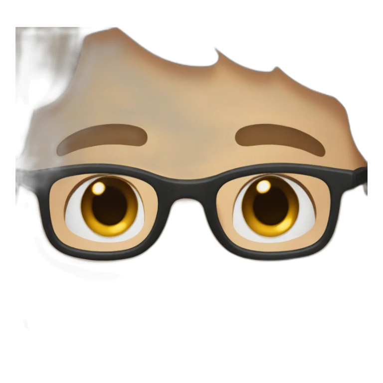 boy with blue eyes, brown hair, and glasses sticker