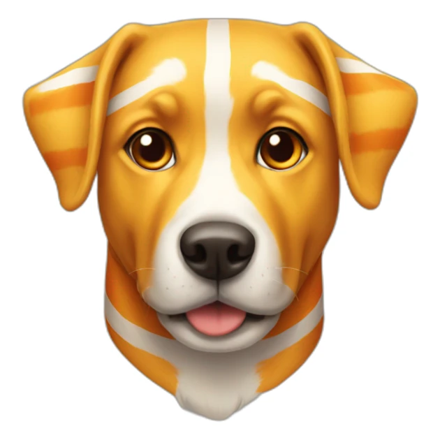 yellow and orange striped dog only face sticker