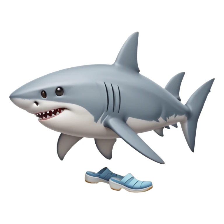 4 feet shark walking on the beach with shoes on sticker