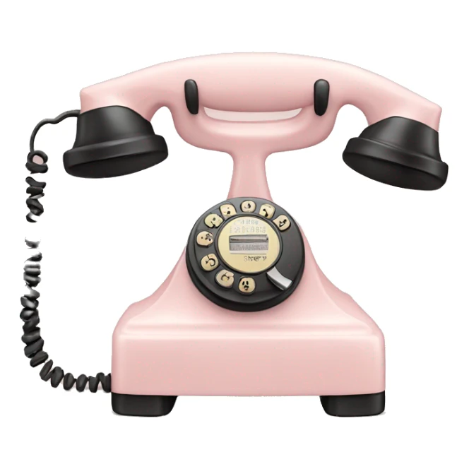 Pale pink 20th century telephone sticker
