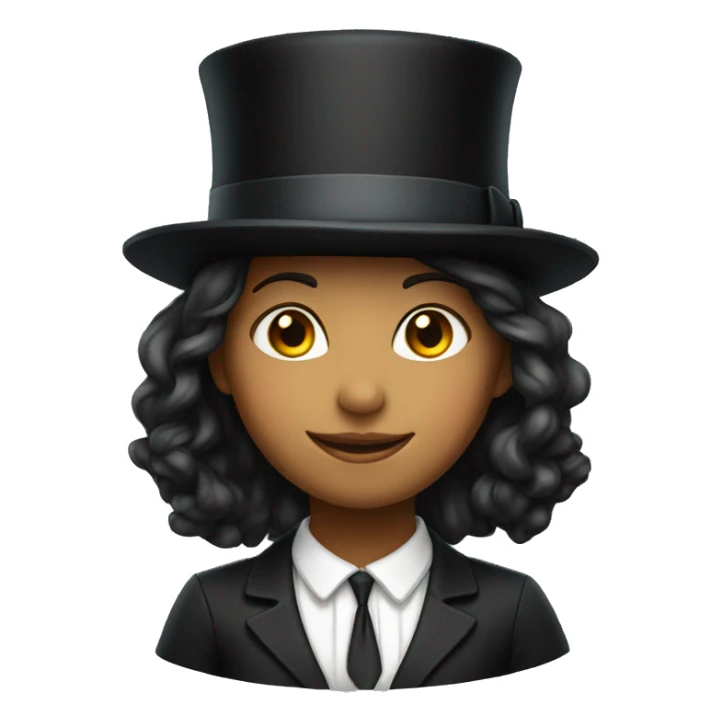 Girl wearing a top hat sticker