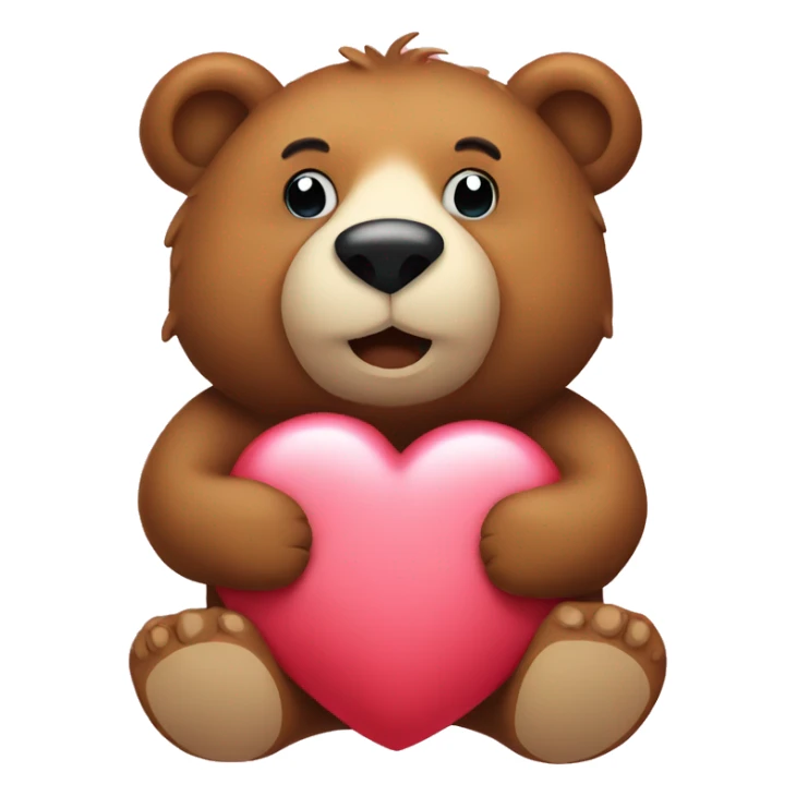 Bear with heart sticker