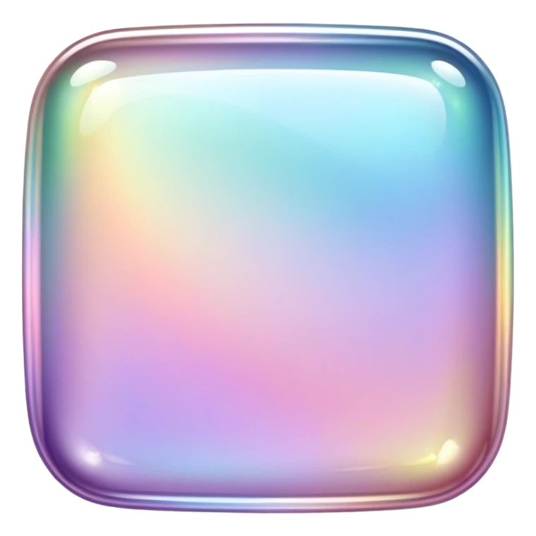 Sparkly glossy Pastel iridescent glass square sticker