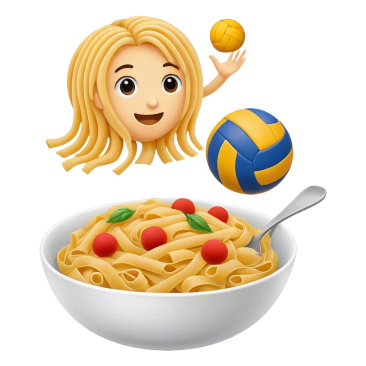 Volleyball and pasta  sticker