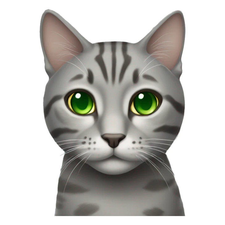 grey tabby cat with green eyes sticker