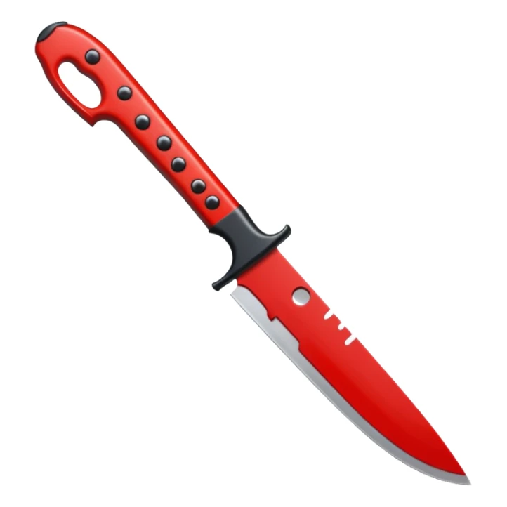  A knife with a black cutting handle with drilling blood on it sticker