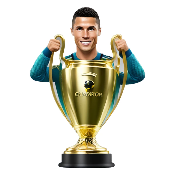 Crstiano Ronaldo with Champions League trophy sticker