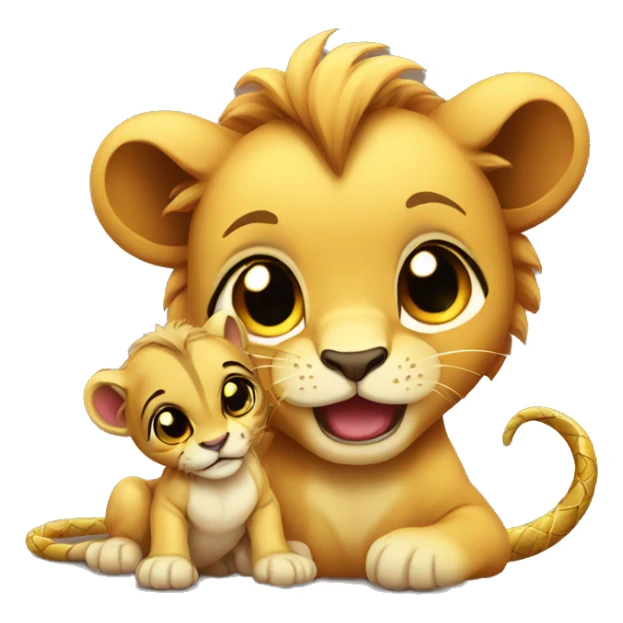 Baby lion and baby snake sticker