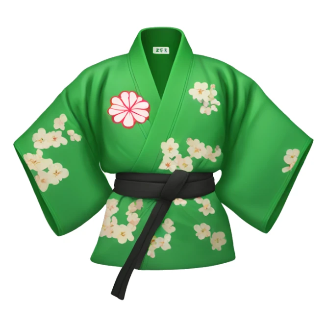 Green belt with kimono sticker