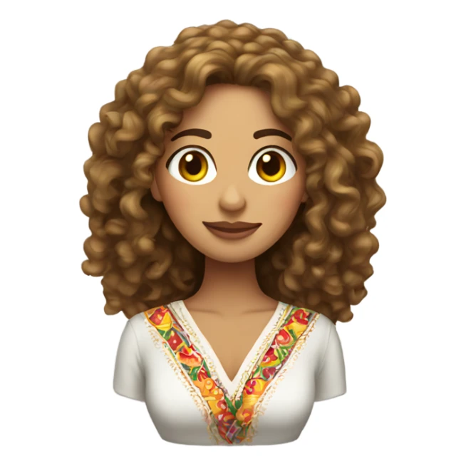 Mexican long curly hair lady sticker