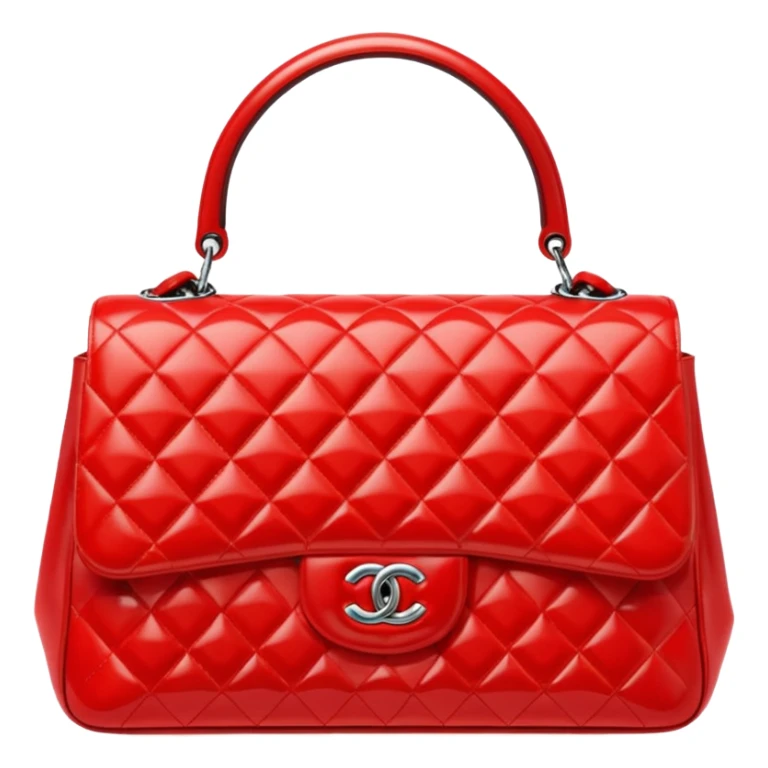 chanel bright red color bag  sticker