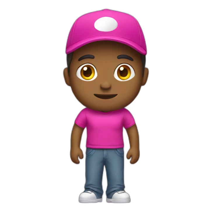 delivery boy with fucsia t-shirt sticker