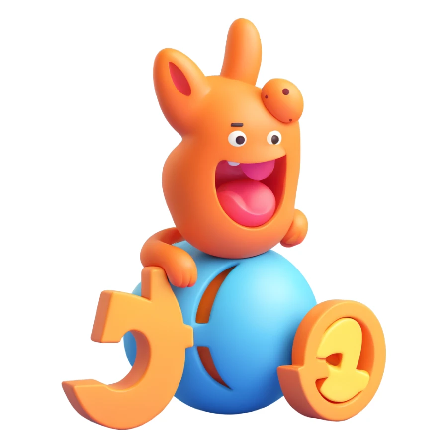 Transform the first image into a 3D cartoon style, similar to the second image. sticker