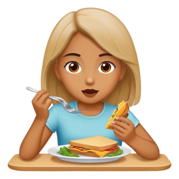 Girl eating lunch sticker