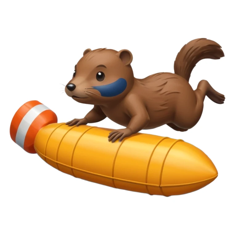 A focused beaver swimmer wearing a racing suit, diving past a floating buoy.


 sticker