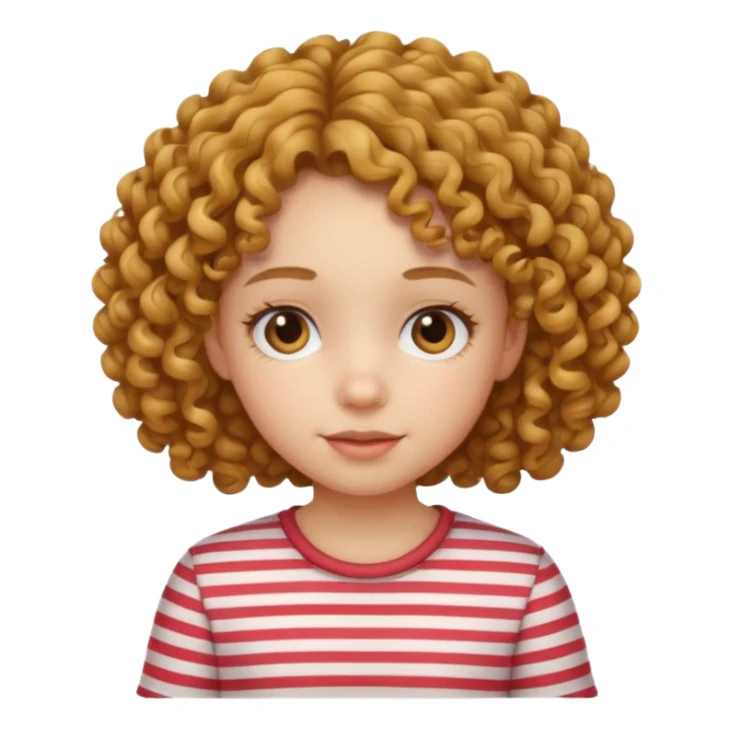CURLY HAIR GIRL KID IN STRIPES sticker