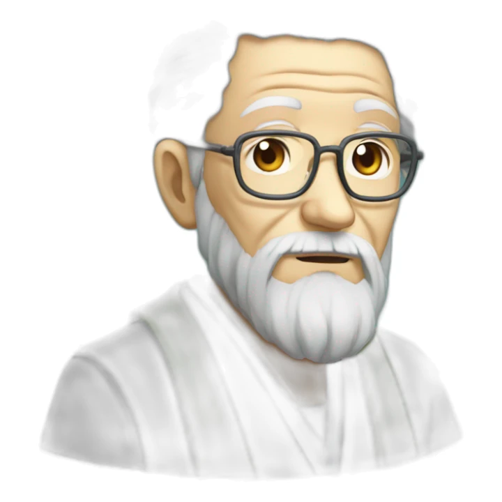 Old wise medical expert in anime style sticker