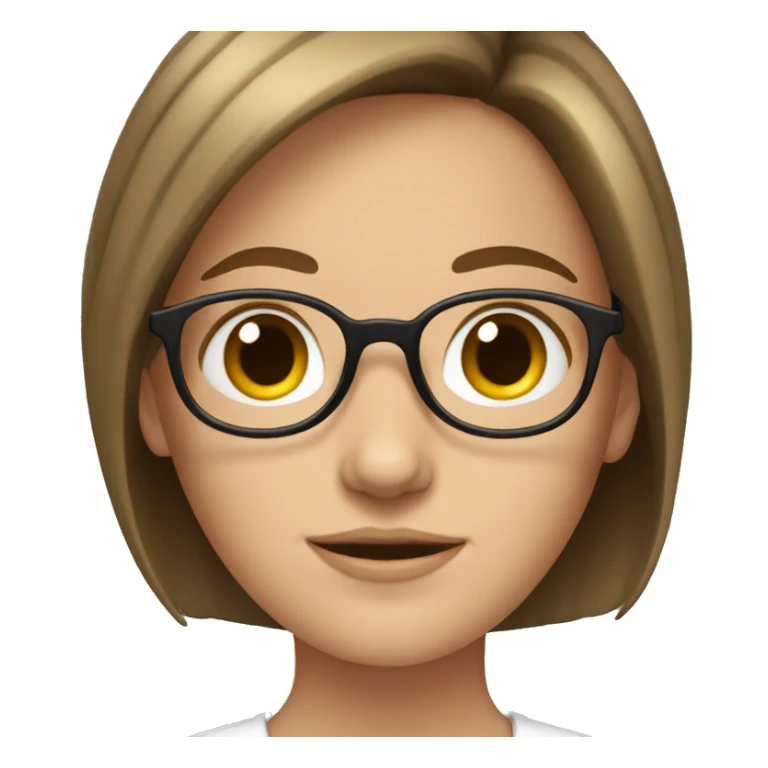 white girl with short brown hair and glasses  sticker