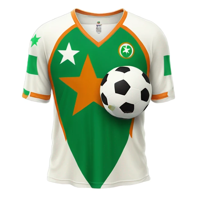 Ivory Coast football jersey with 4 stars sticker