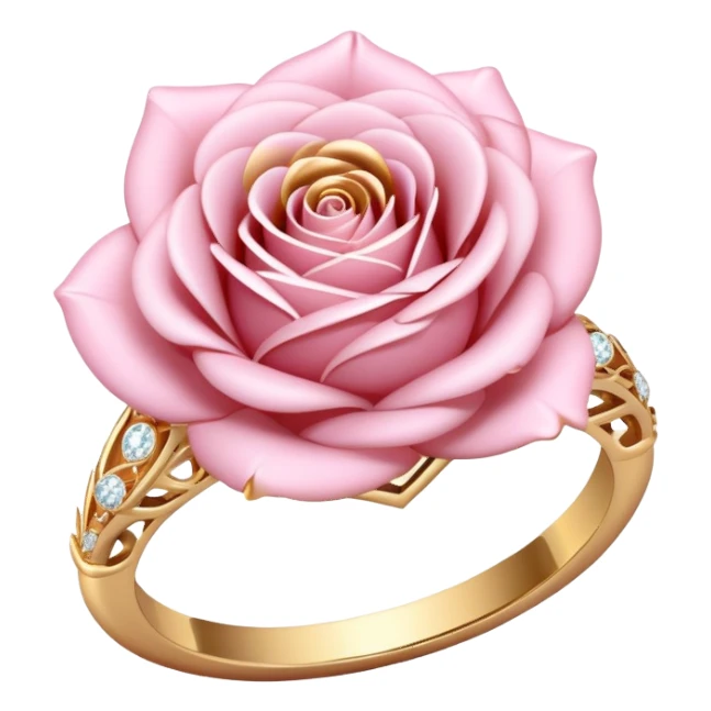 Romantic Pastel pink and gold rose Diamond ring sticker